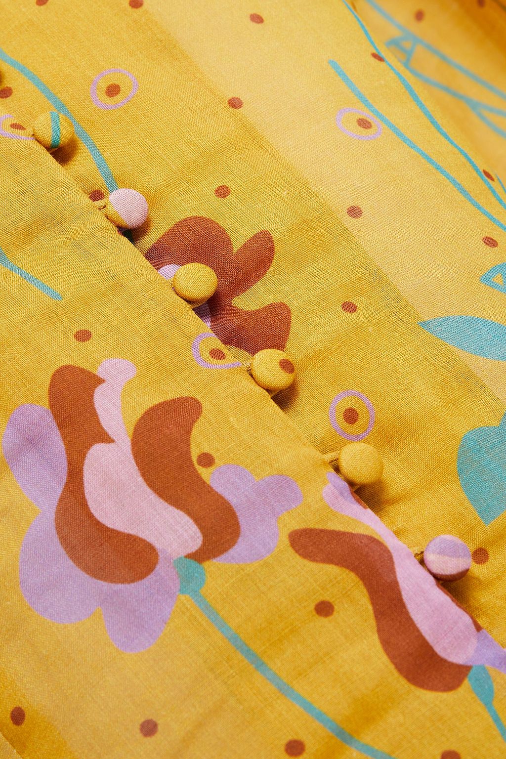 ANTIK BATIK Ossie pintucked printed ramie-gauze shirt