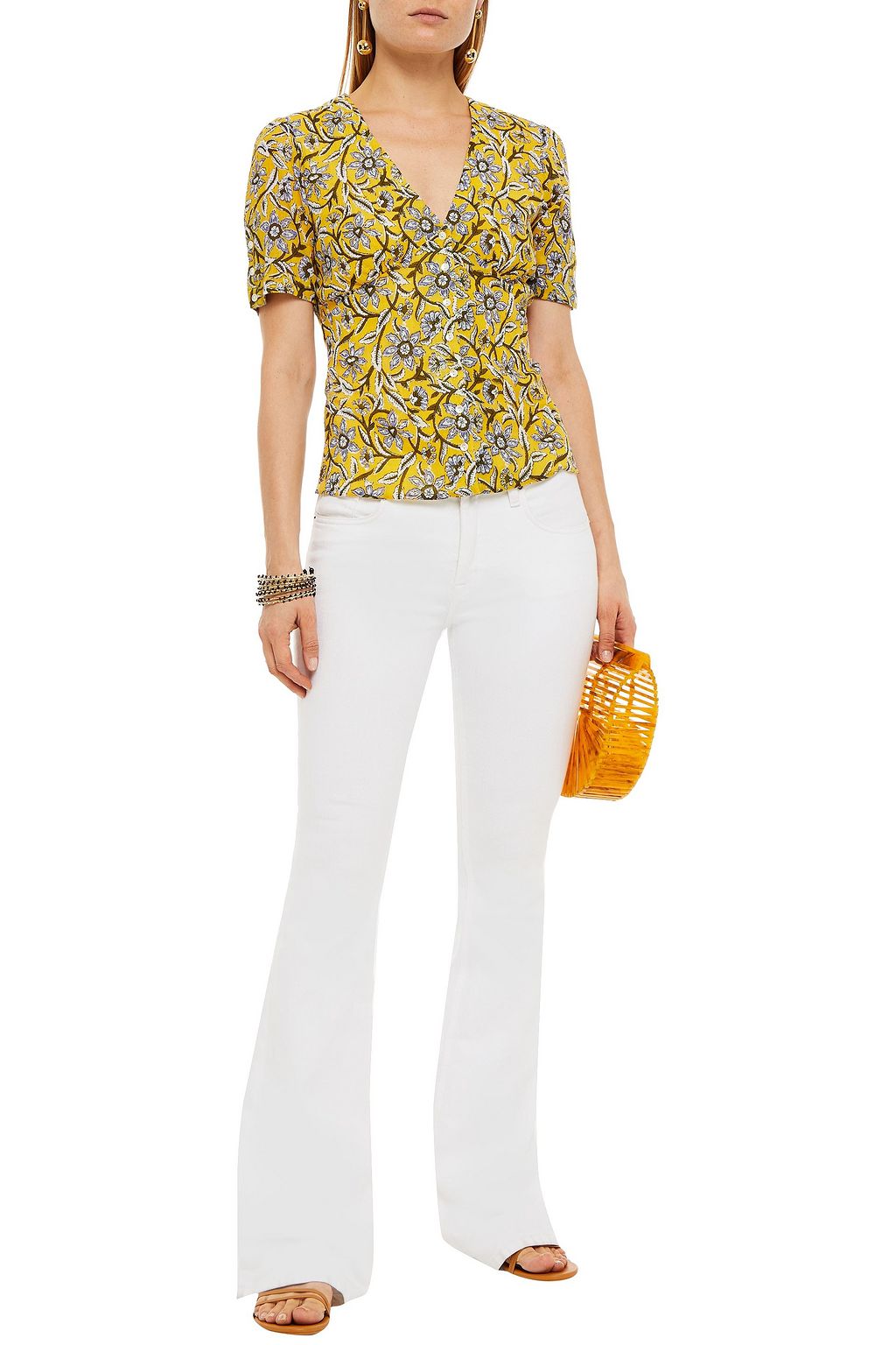 ANTIK BATIK Maria floral-print cotton-gauze blouse