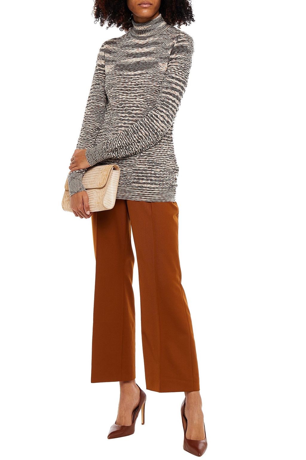 MISSONI Strickpullover aus Wolle in Häkeloptik mit Rollkragen