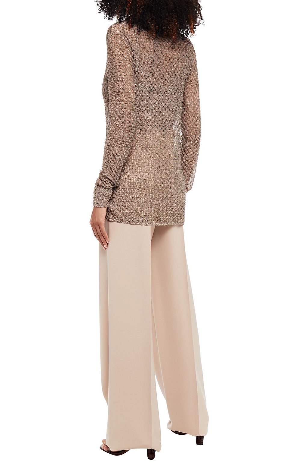 MISSONI Metallic crochet-knit shirt
