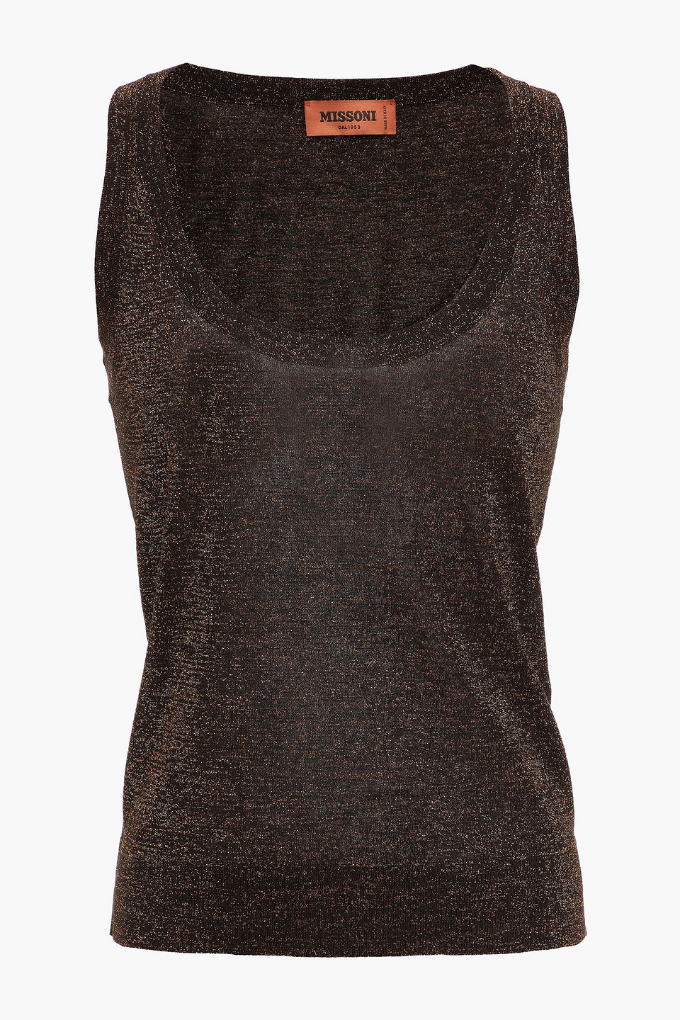 Missoni Woman Metallic Knitted Top Bronze Size 44