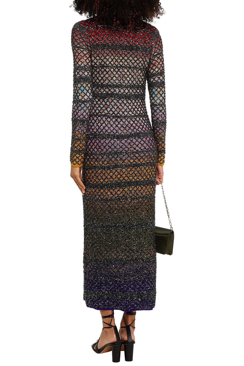 MISSONI Sequin-embellished crochet-knit silk-blend midi dress