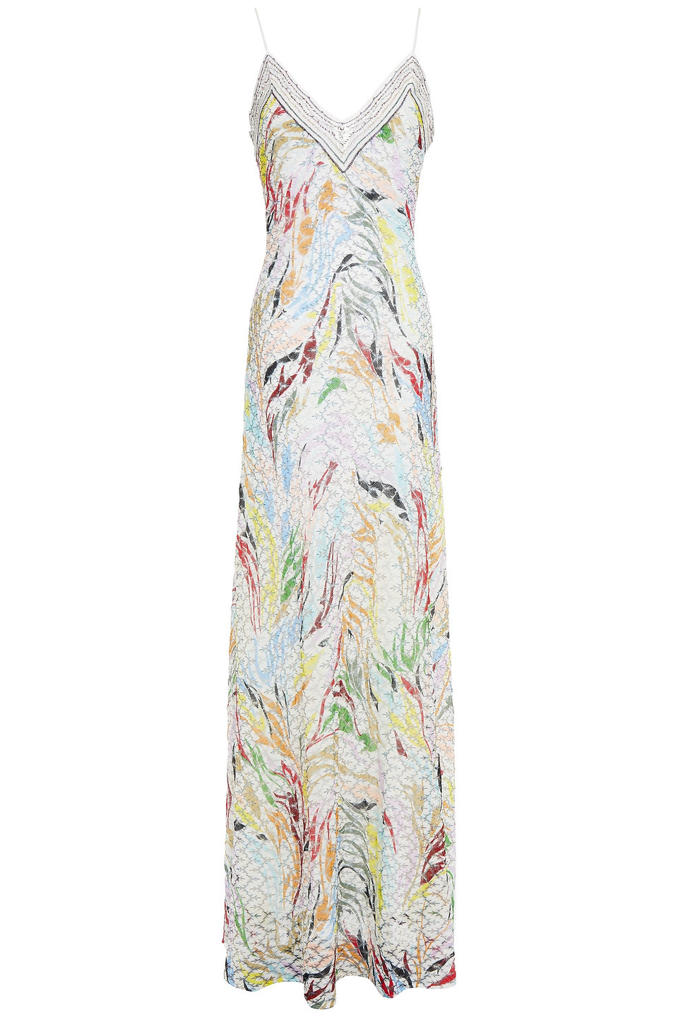 Missoni Woman Metallic-trimmed Printed Crochet-knit Maxi Dress White Size 40