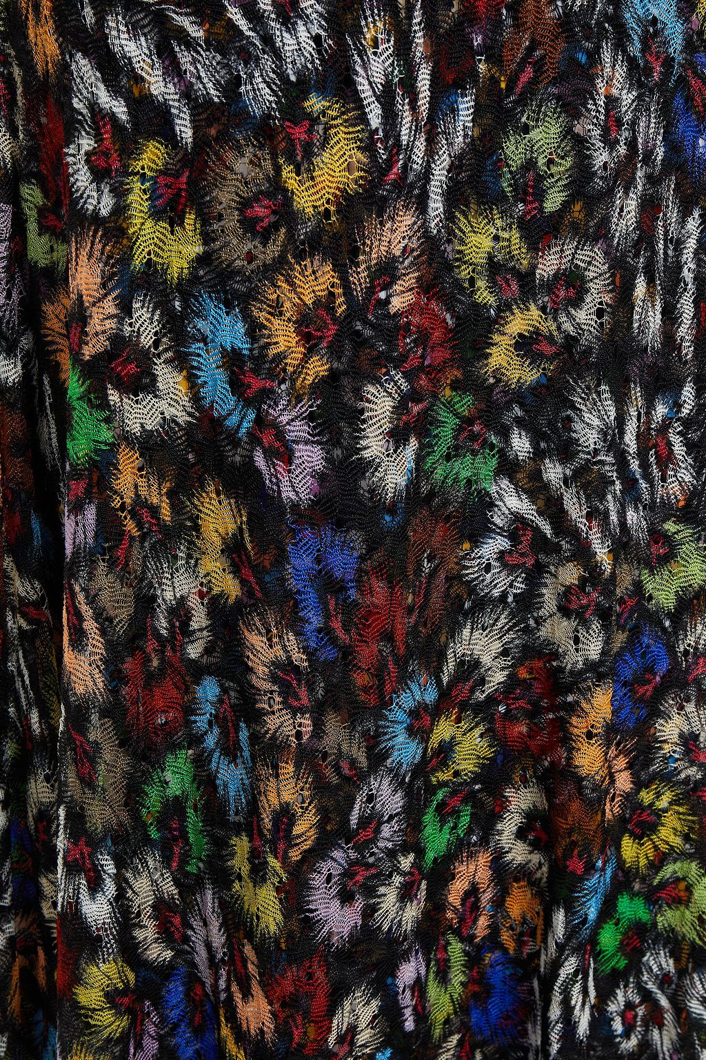 MISSONI Twist-front printed crochet-knit maxi dress