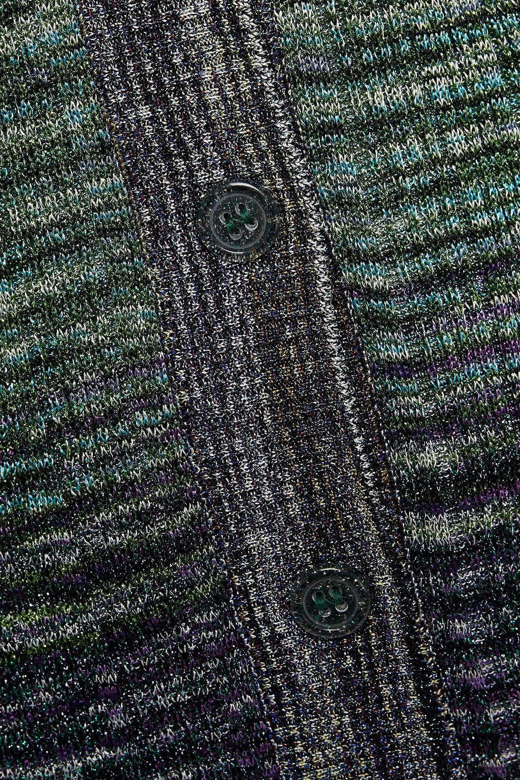MISSONI Metallic ribbed intarsia-knit cardigan