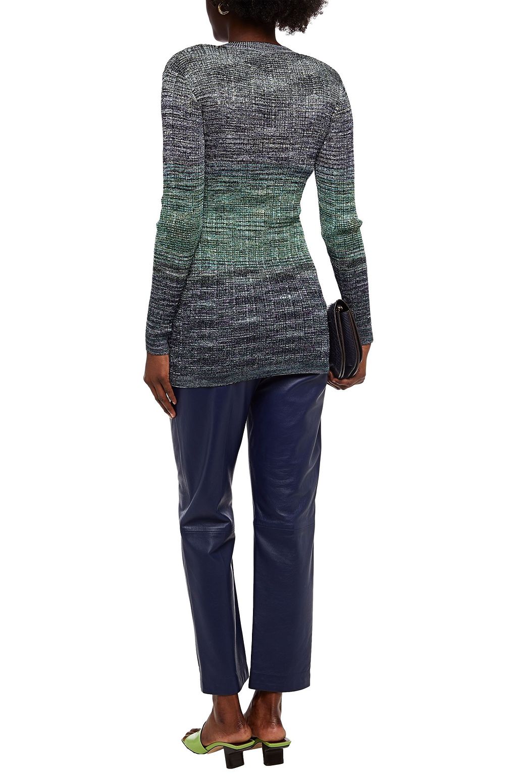 MISSONI Metallic ribbed intarsia-knit cardigan