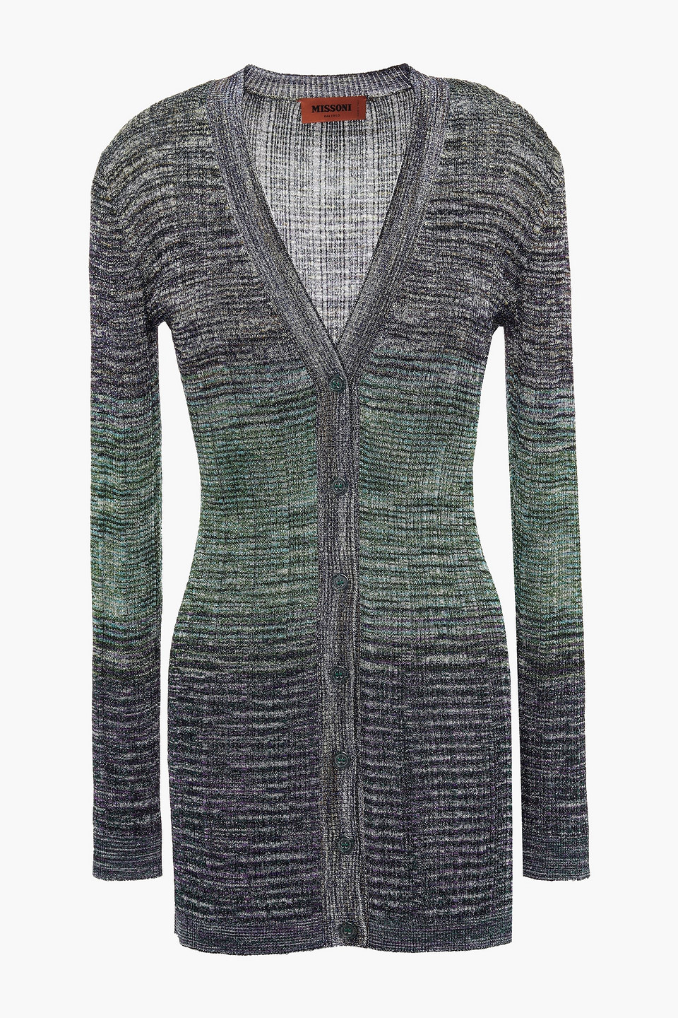 Missoni Woman Dégradé Metallic Crochet-knit Cardigan Blue Size 42