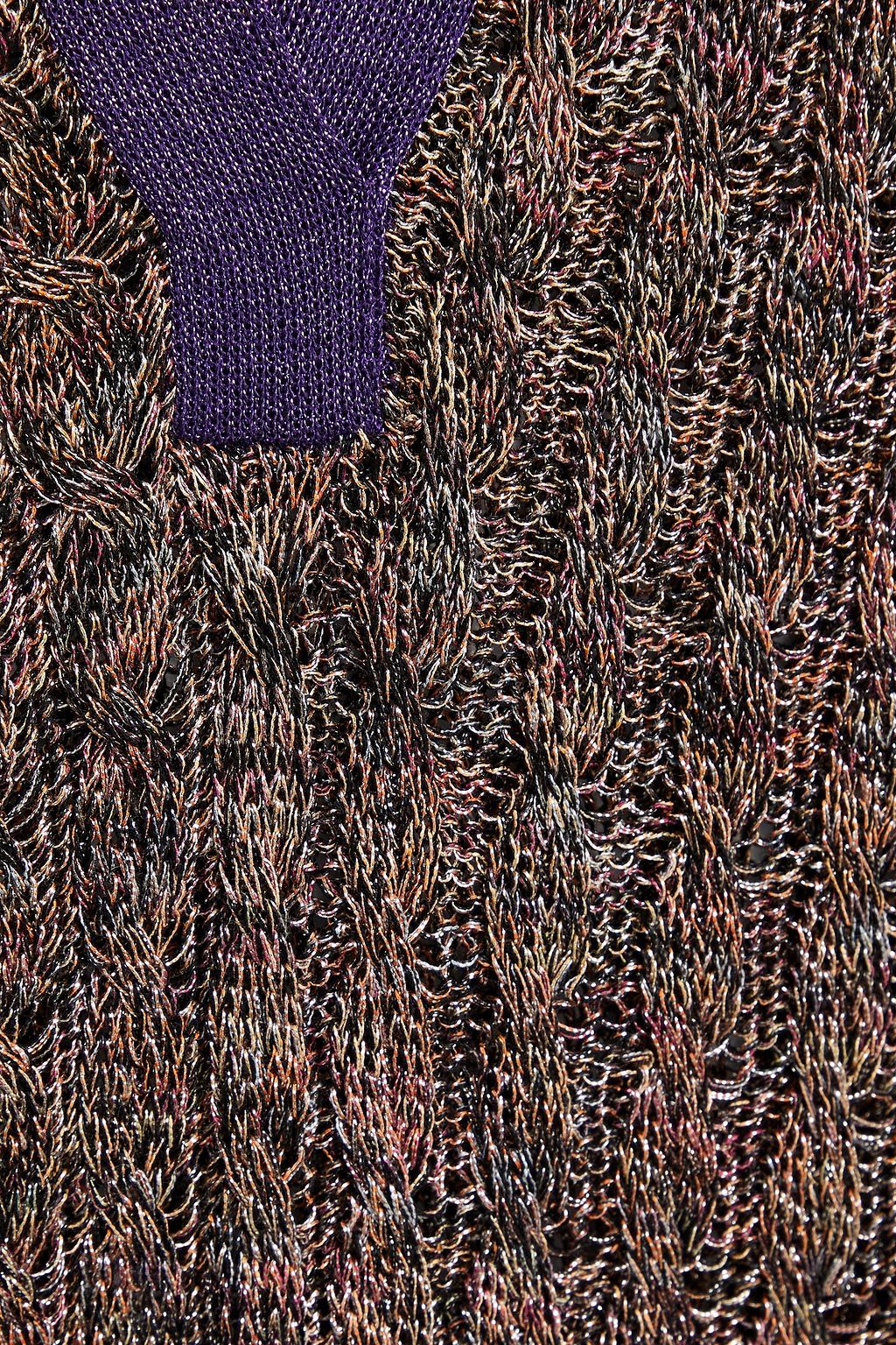 MISSONI Crochet knit-trimmed metallic cable-knit top