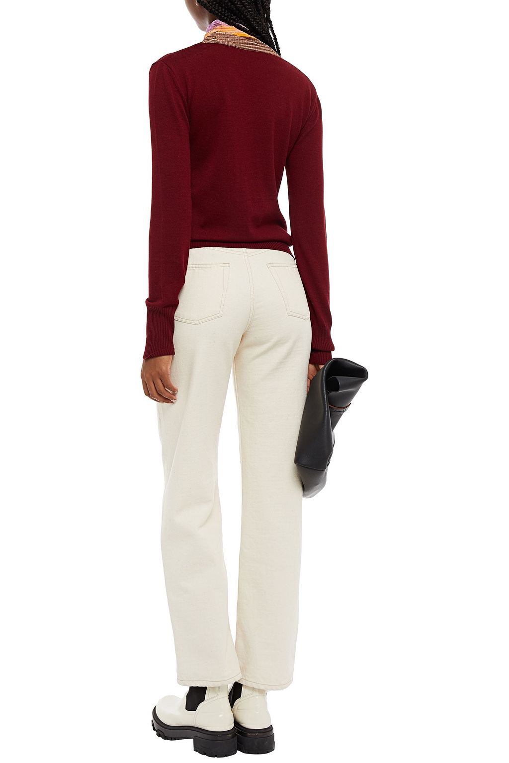 MISSONI Crochet knit-trimmed wool-blend turtleneck sweater