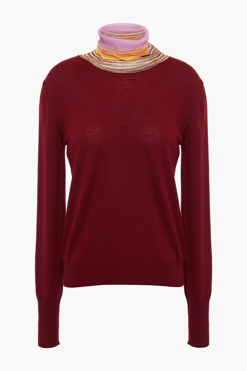 Missoni Woman Wool-blend Turtleneck Sweater Merlot Size 42