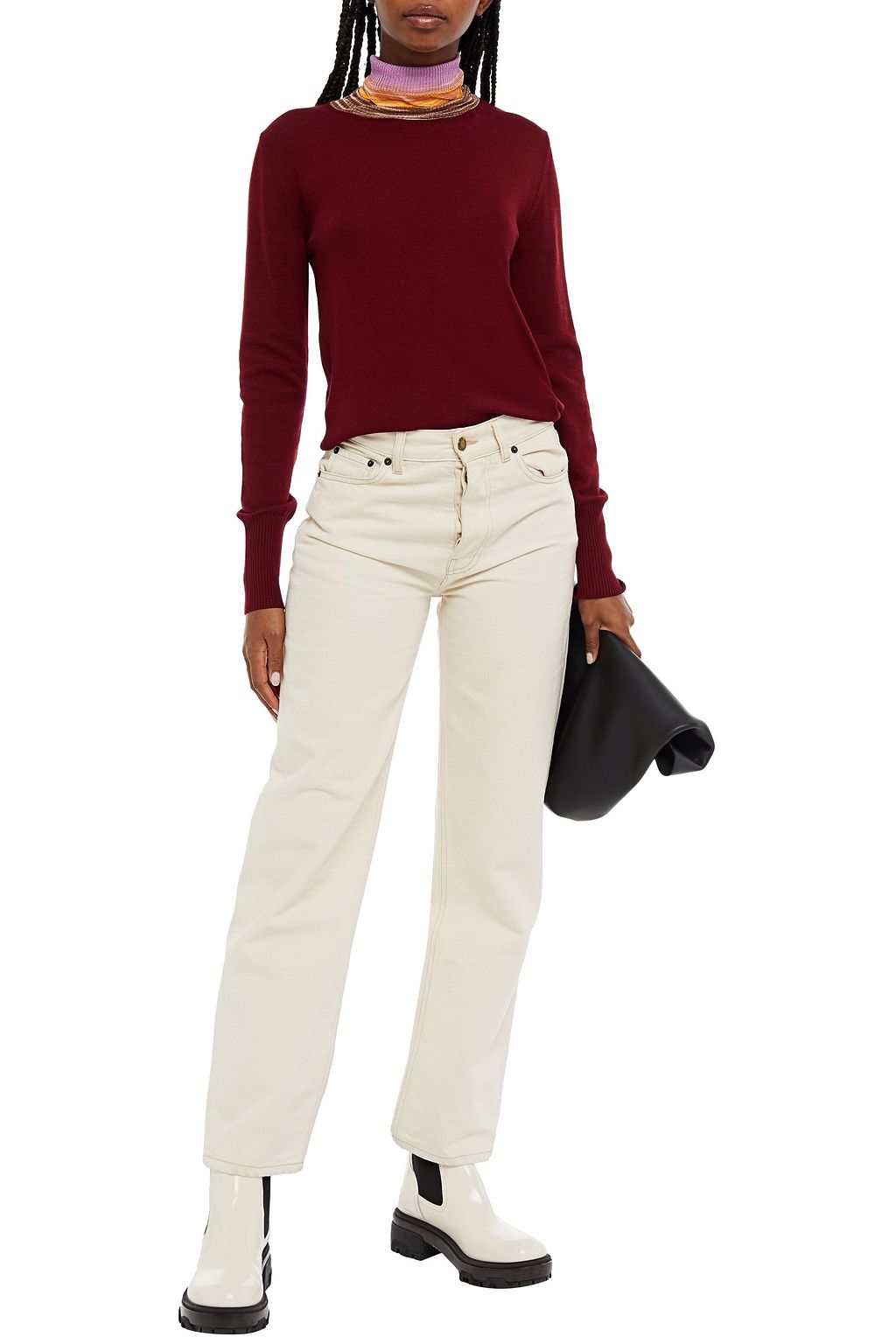 MISSONI Crochet knit-trimmed wool-blend turtleneck sweater