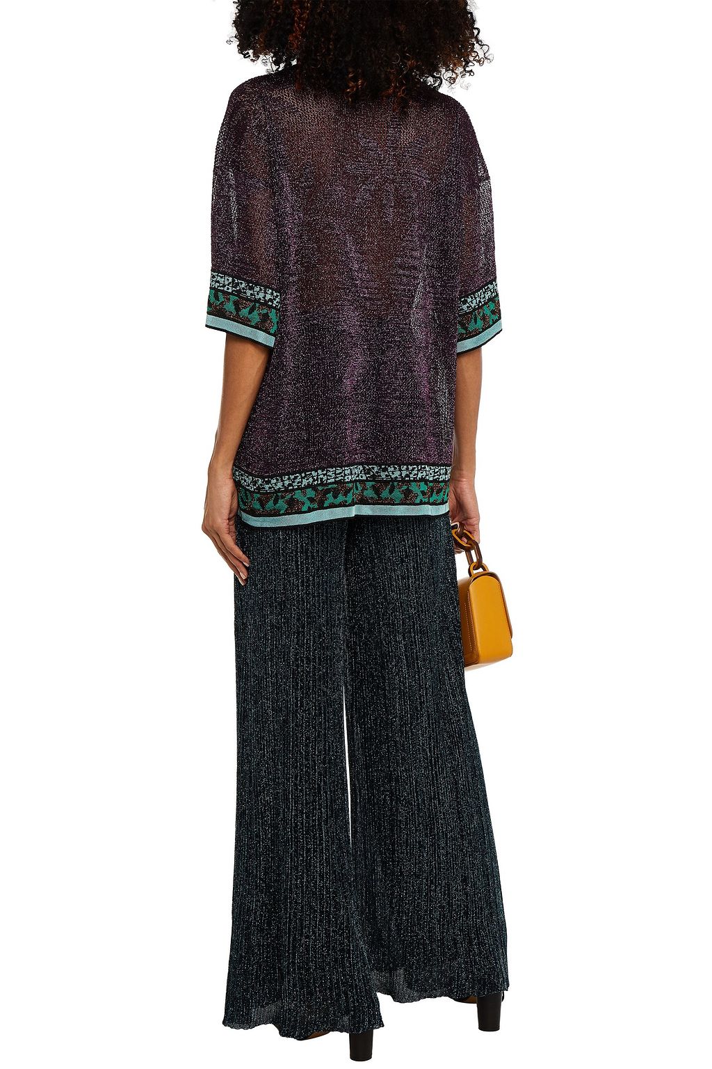 MISSONI Metallic crochet-knit wide-leg pants