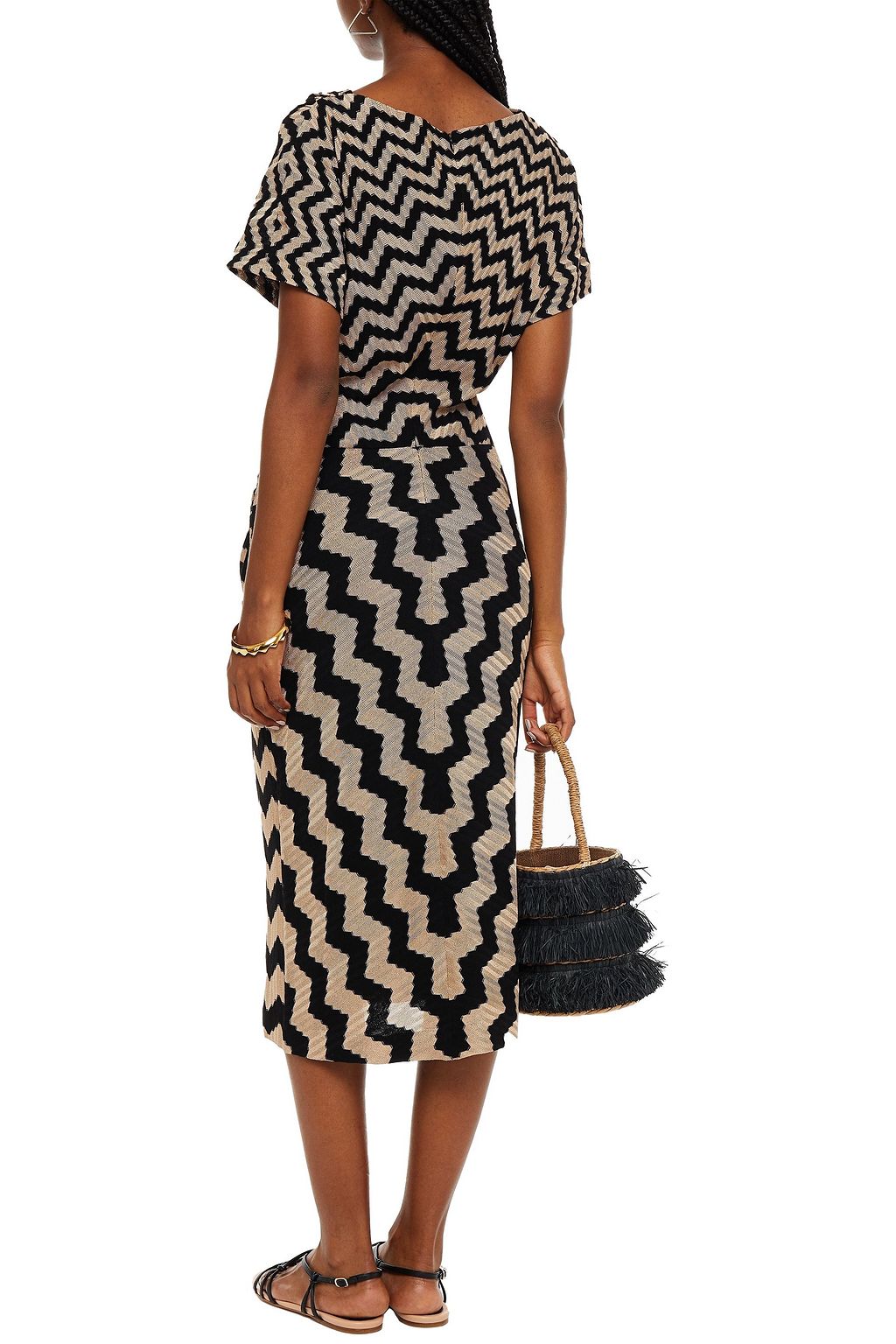 MISSONI Midikleid aus Häkelstrick mit Wickeleffekt