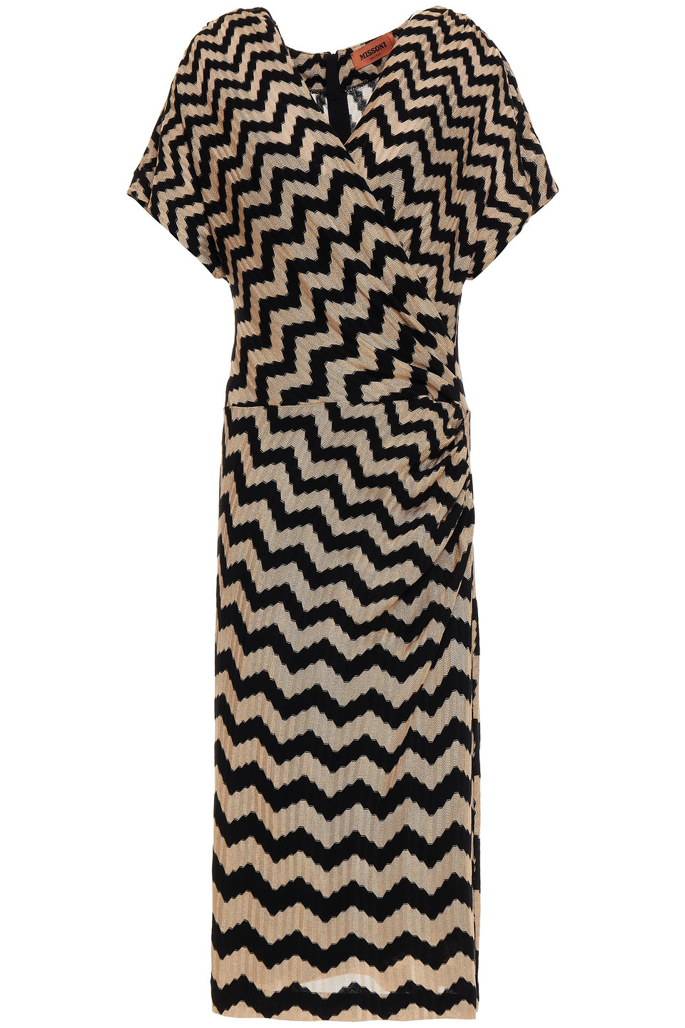 Missoni Woman Wrap-effect Crochet-knit Midi Dress Black Size 44