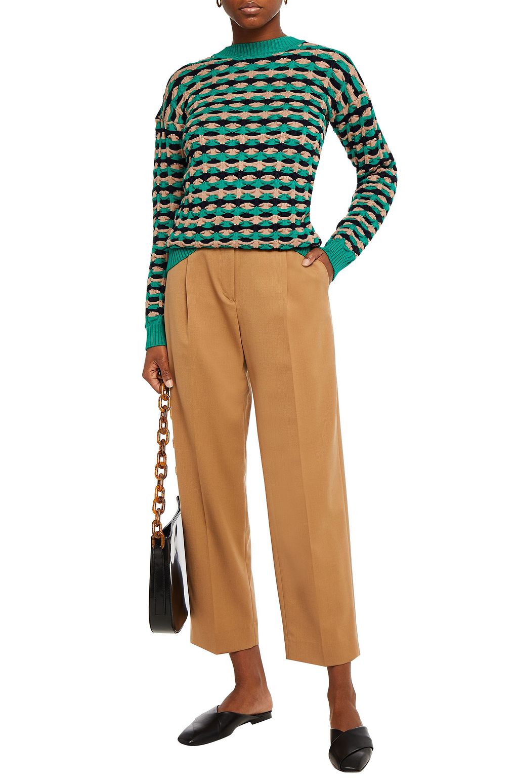 VICTORIA, VICTORIA BECKHAM Jacquard-knit sweater