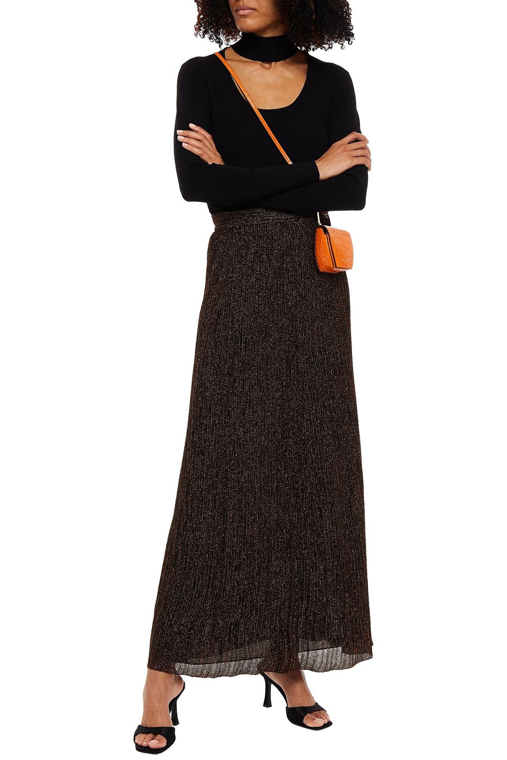 MISSONI Metallic crochet-knit maxi skirt
