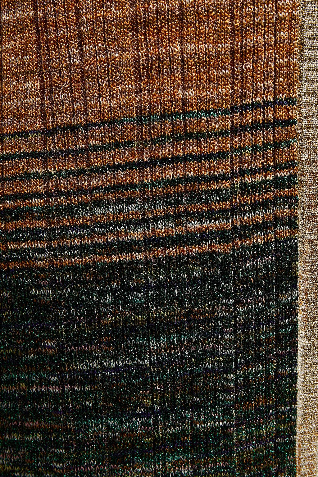 MISSONI Metallic ribbed intarsia-knit cardigan