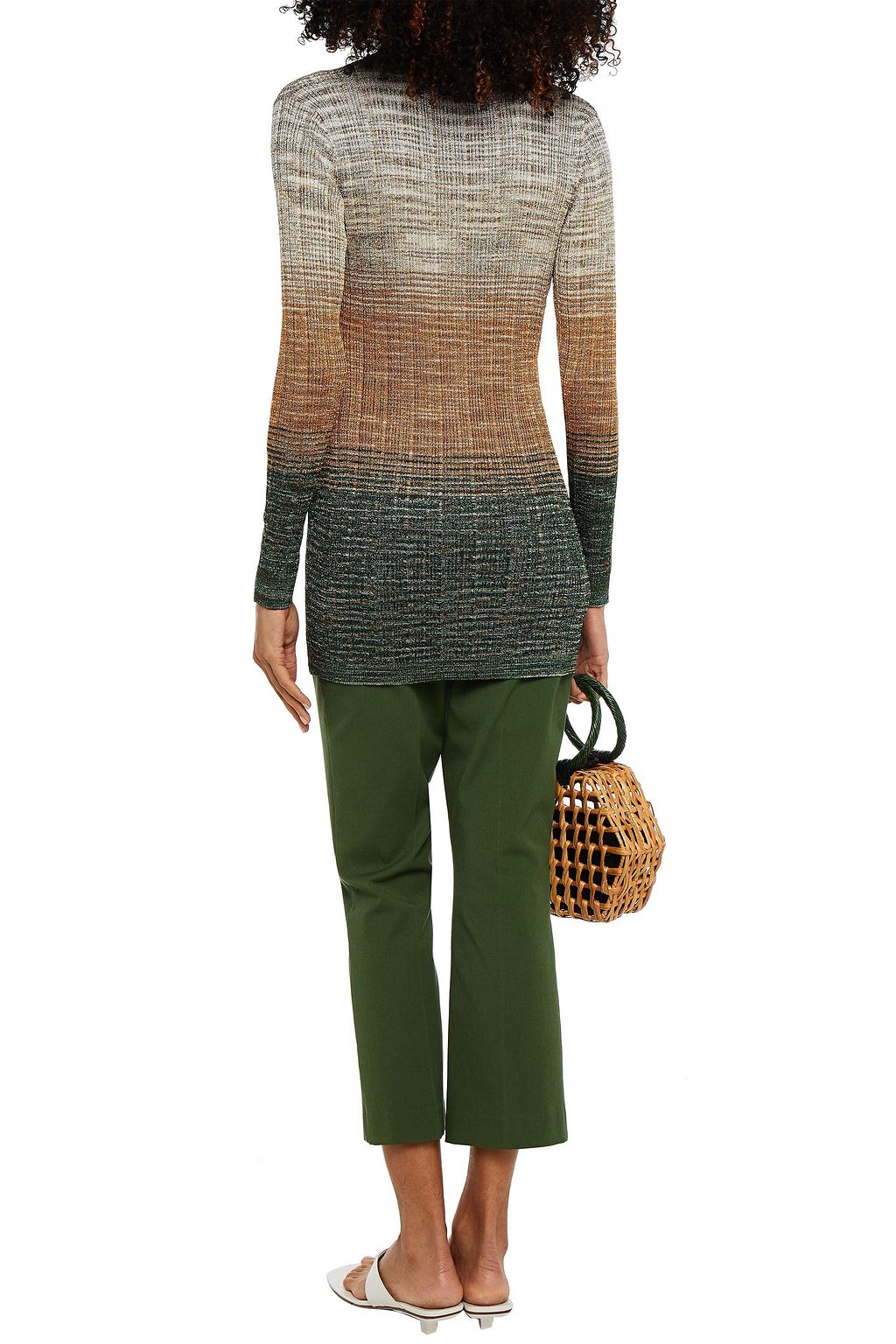 MISSONI Metallic ribbed intarsia-knit cardigan