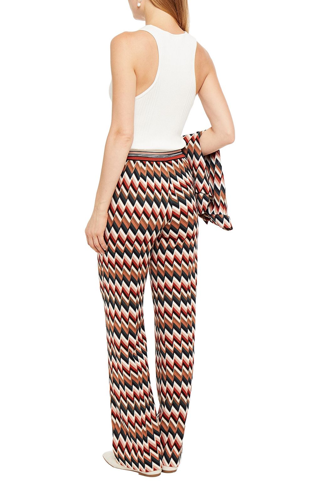 MISSONI Pleated crochet-knit straight-leg pants