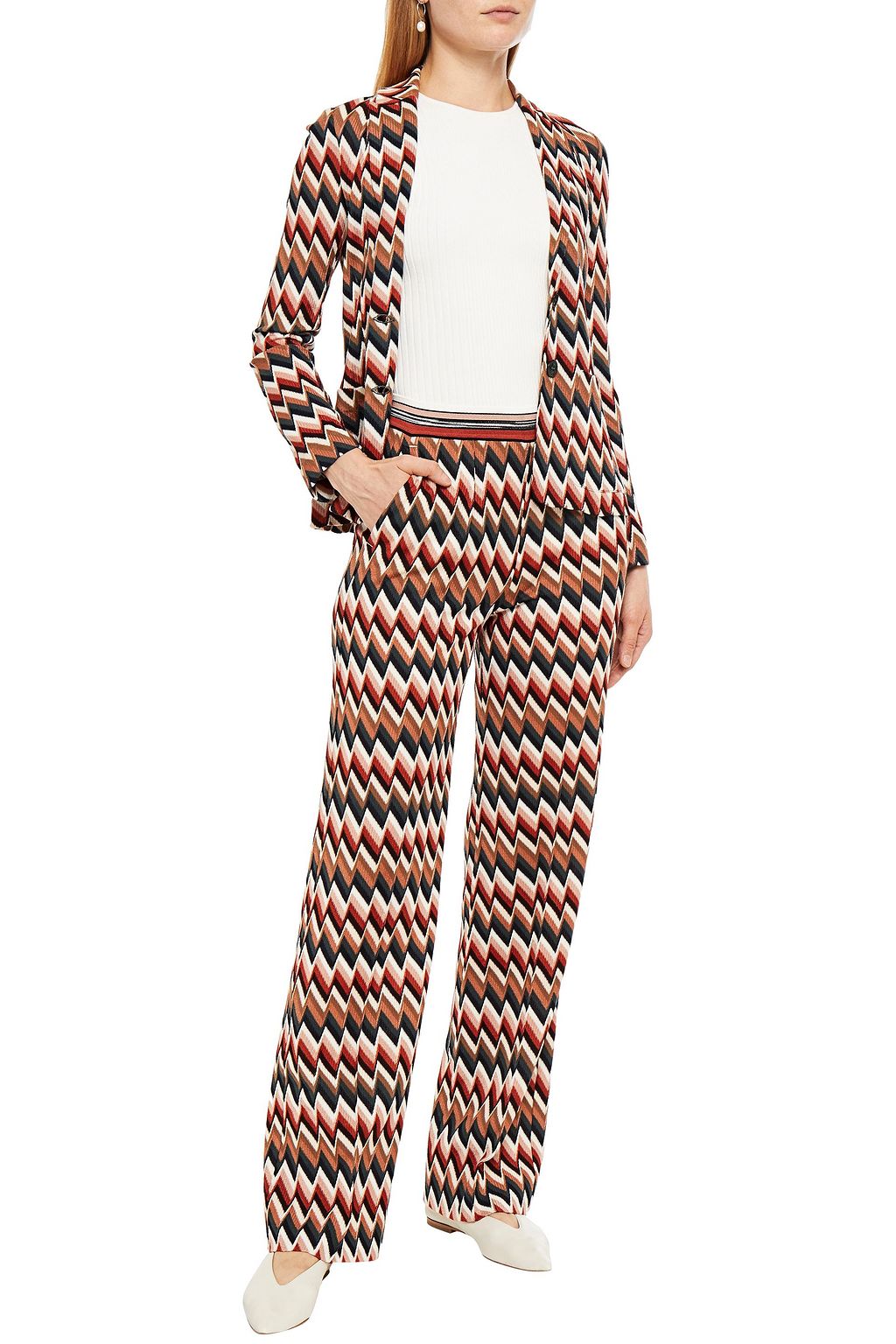 MISSONI Pleated crochet-knit straight-leg pants