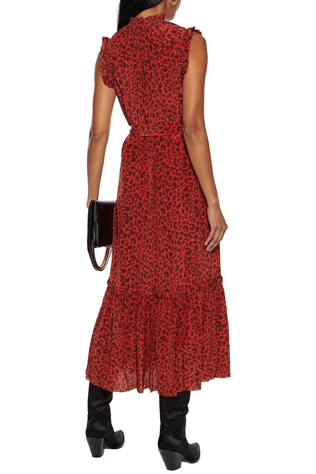 ZIMMERMANN Belted leopard-print silk crepe de chine midi dress