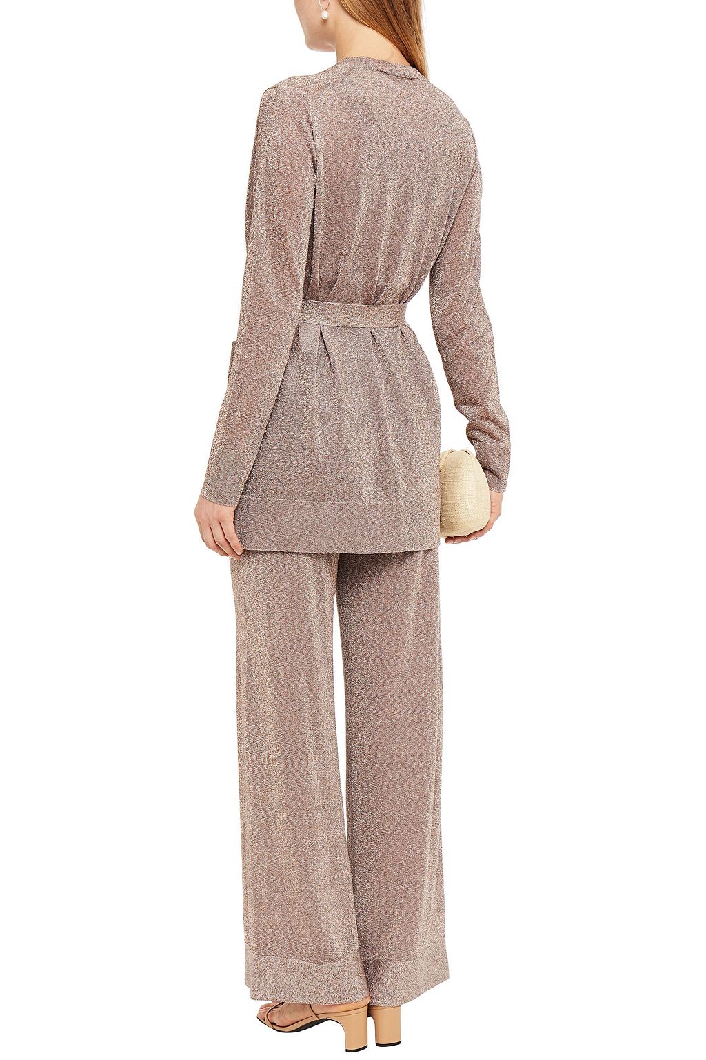 MISSONI Metallic crochet-knit wide-leg pants