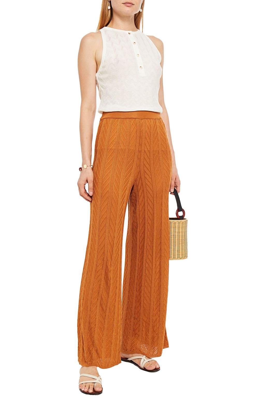 MISSONI Jacquard-knit wool-blend top