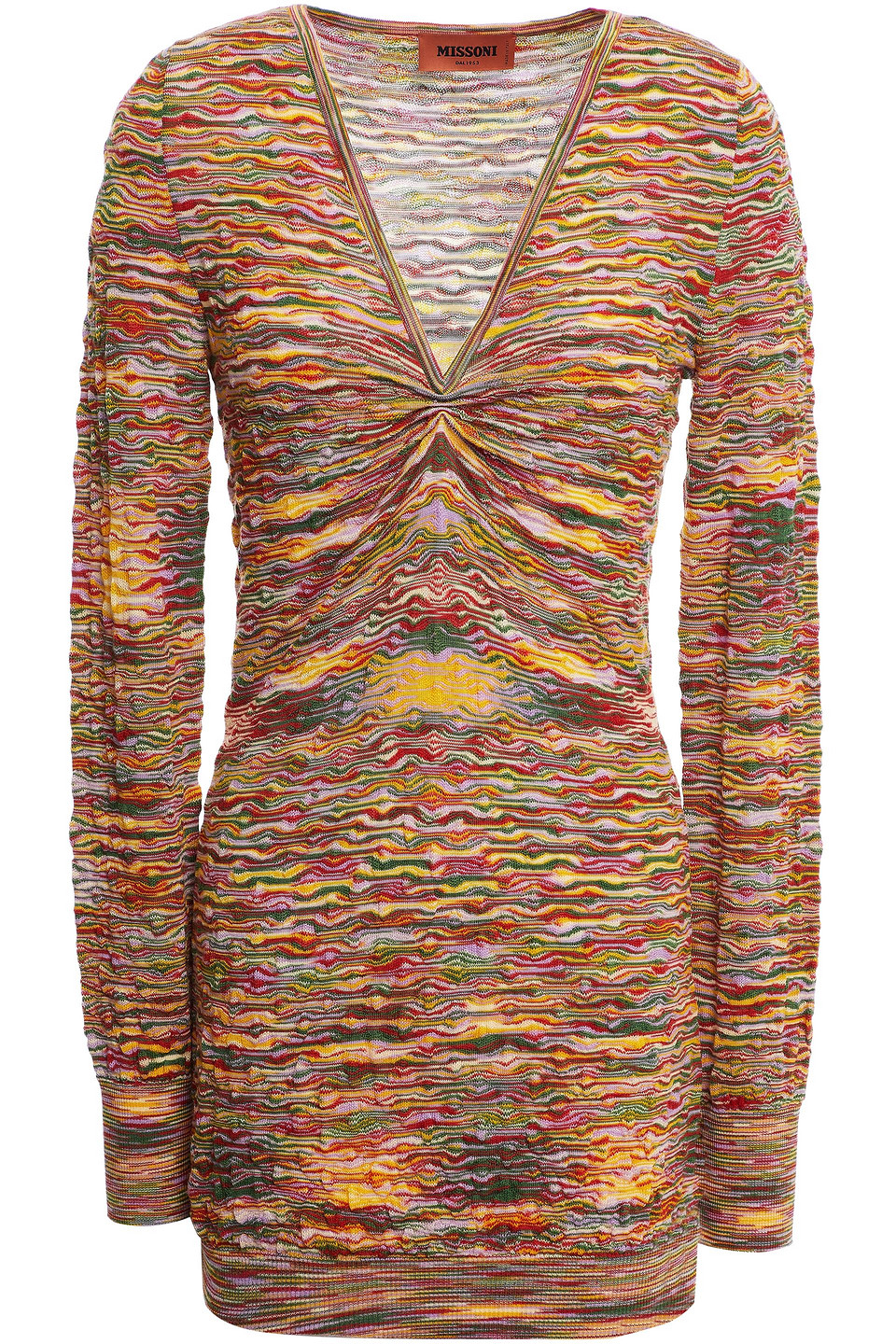 Missoni Woman Gathered Crochet-knit Wool Sweater Yellow Size 42