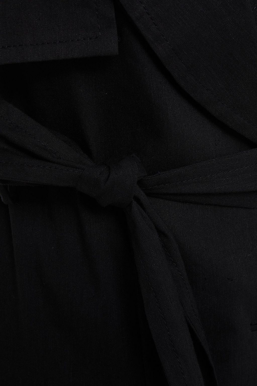 HALSTON Belted linen-blend dress