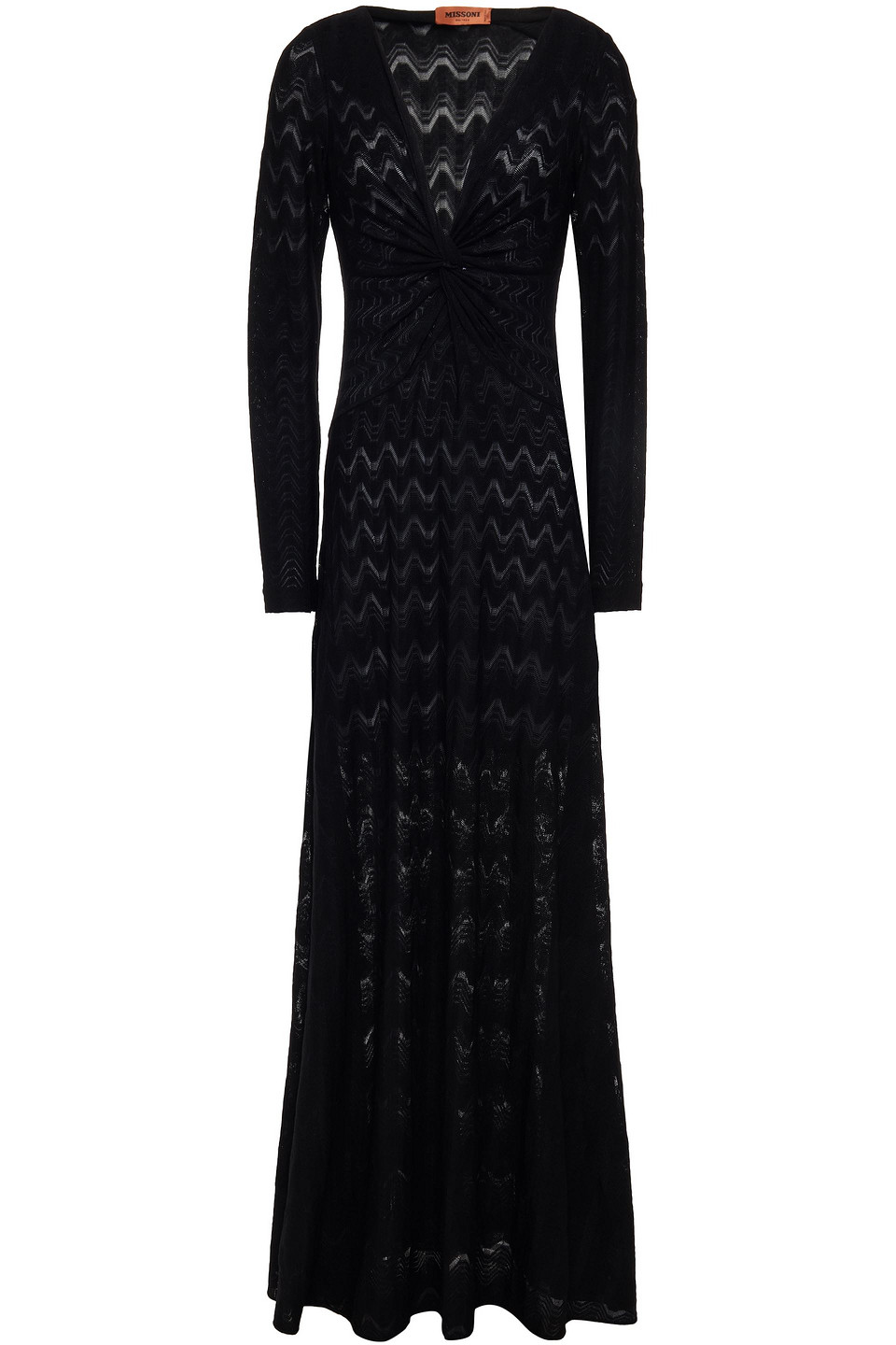 Missoni Woman Twist-front Crochet-knit Wool-blend Maxi Dress Black Size 40