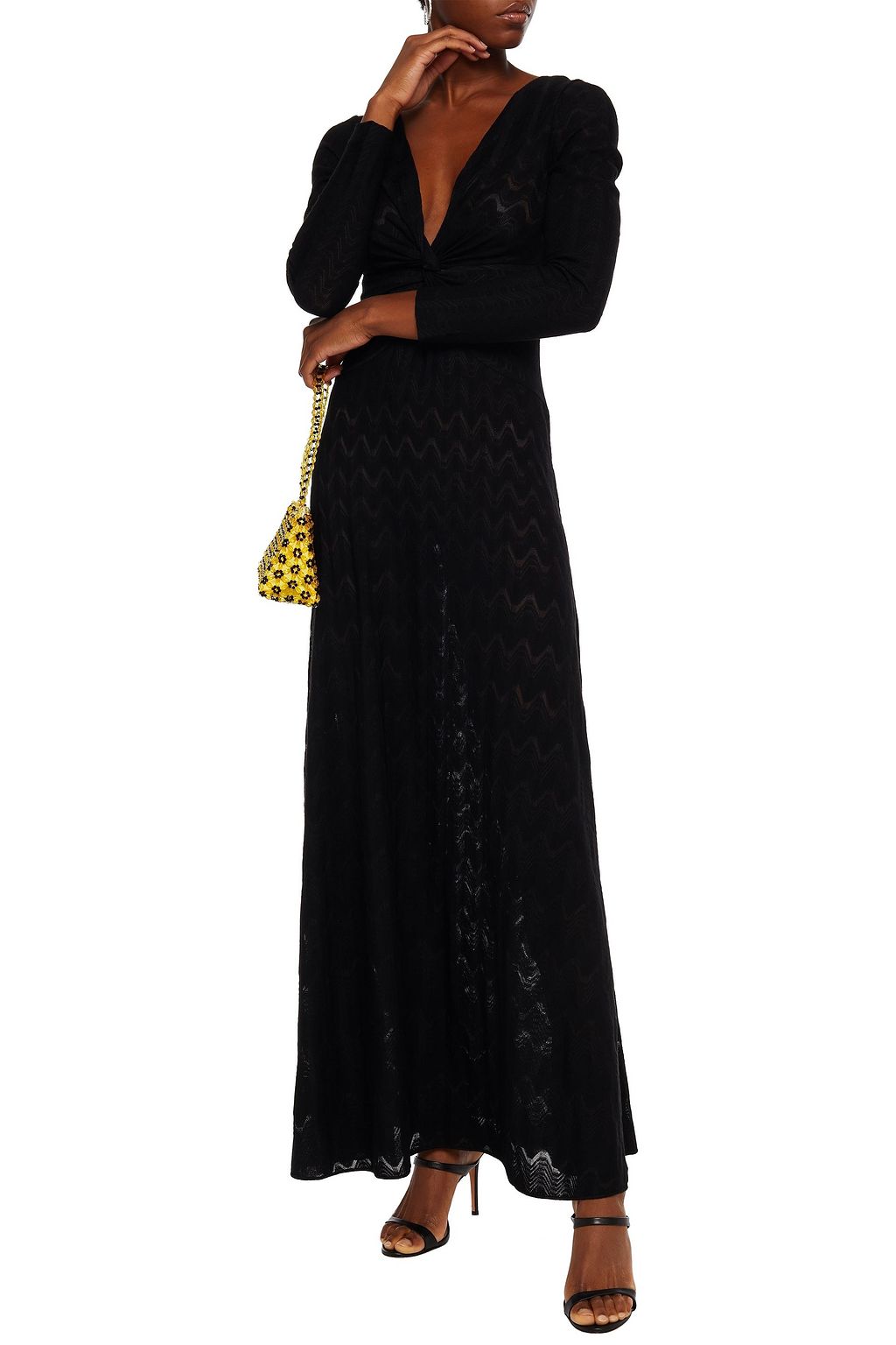 MISSONI Twisted crochet-knit wool-blend maxi dress