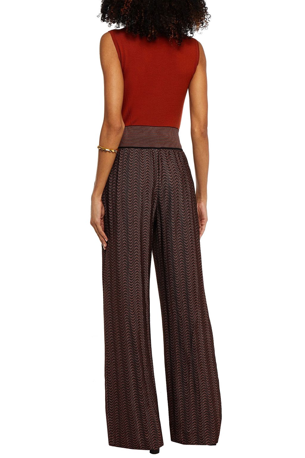 MISSONI Crochet-knit wool-blend wide-leg pants