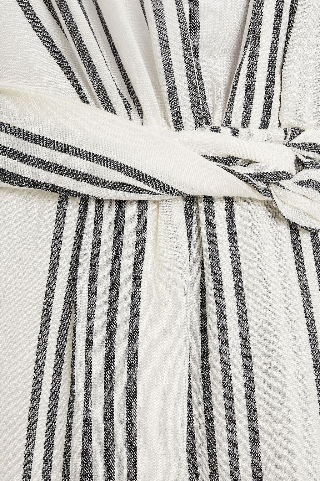 HALSTON Twist-front striped woven mini dress
