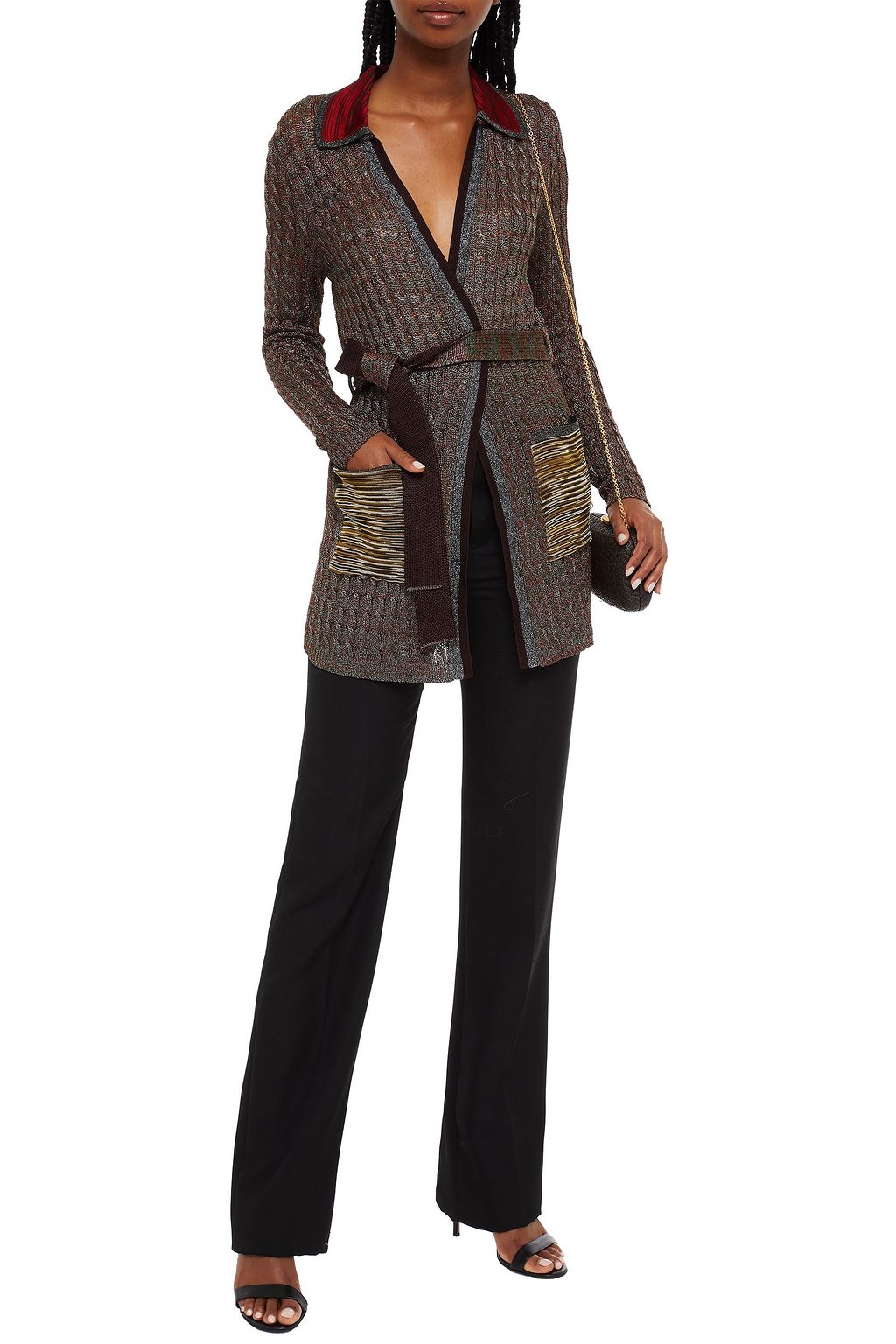 MISSONI Metallic crochet-knit cardigan