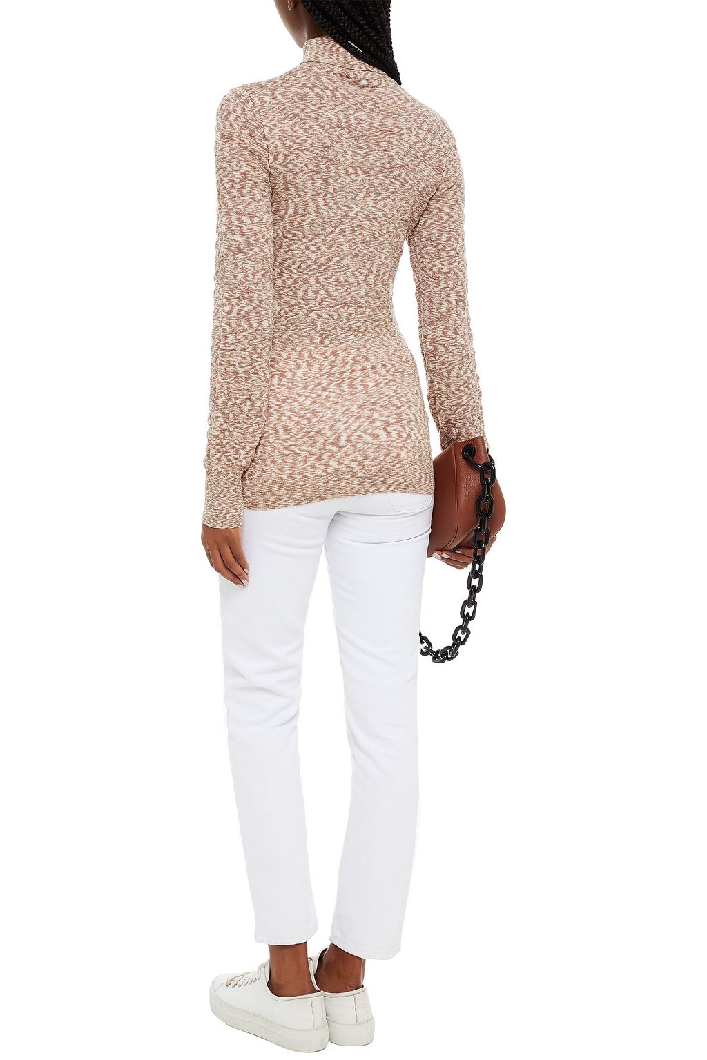 MISSONI Crochet-knit wool turtleneck sweater