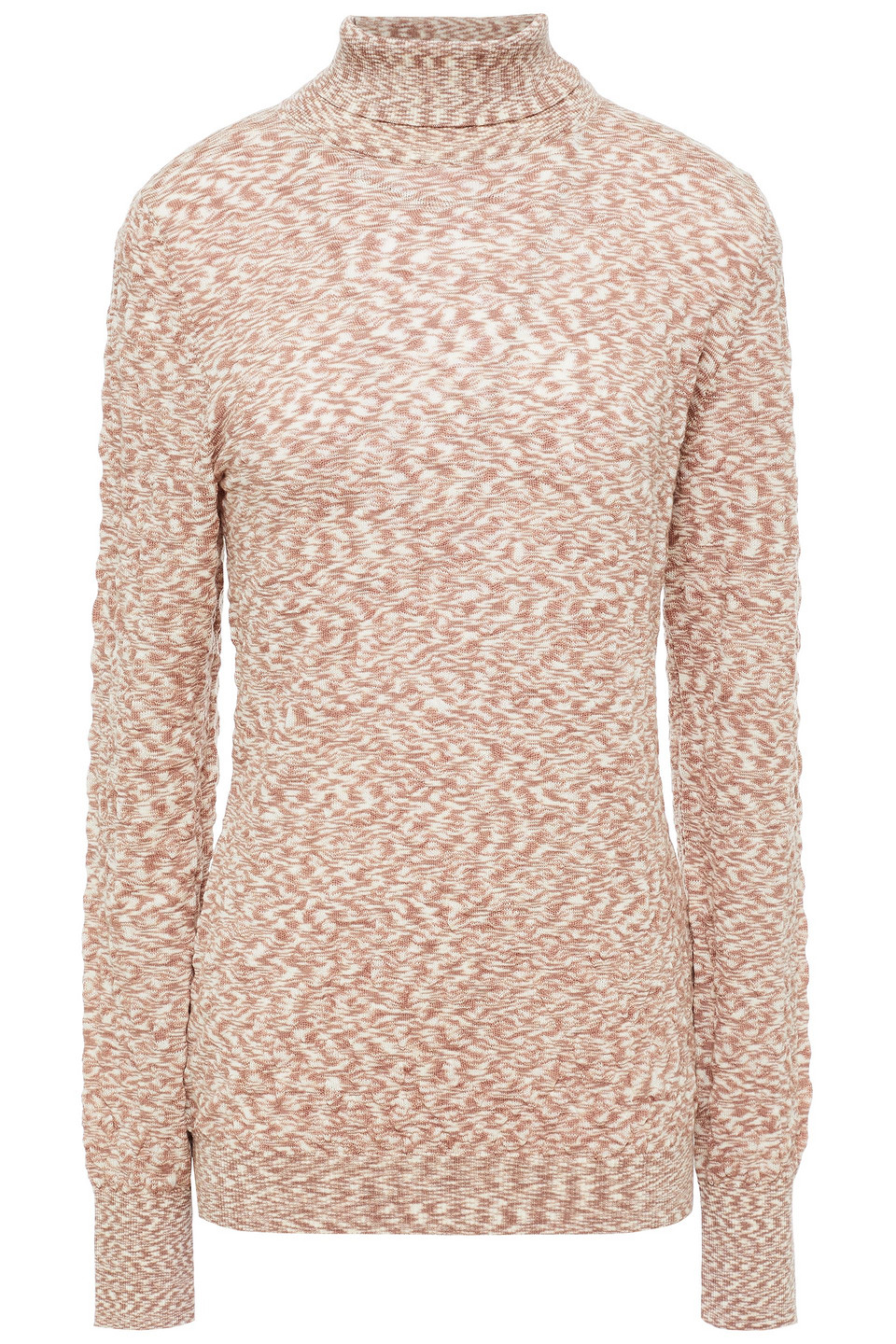 Missoni Woman Crochet-knit Wool Turtleneck Sweater Light Brown Size 44