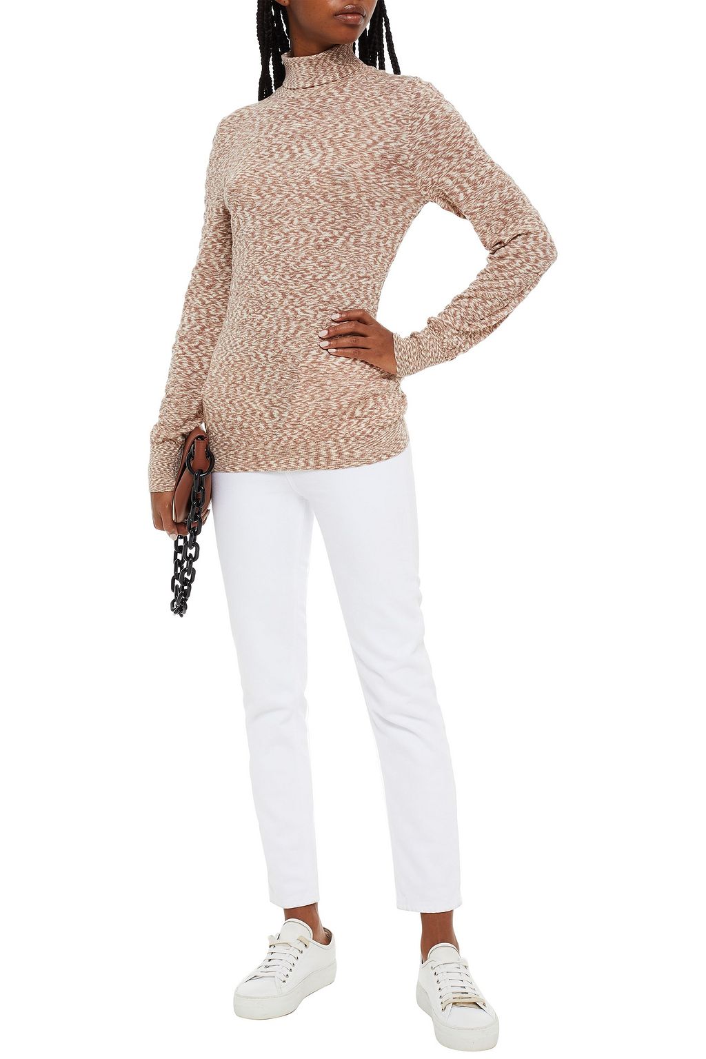 MISSONI Crochet-knit wool turtleneck sweater