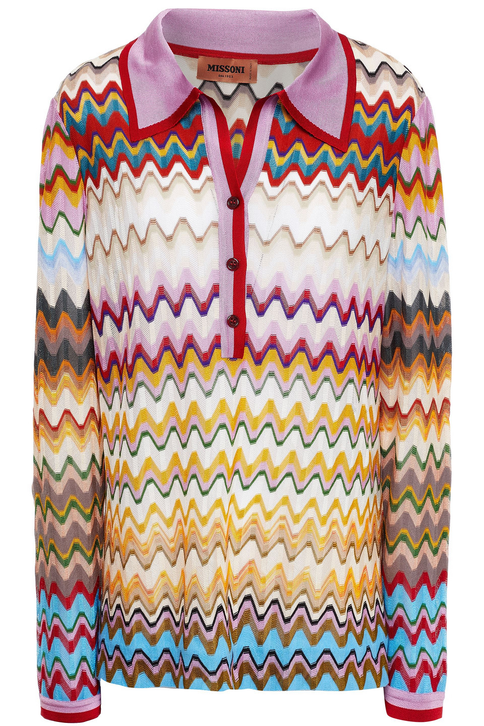 Missoni Woman Knitted Polo Shirt Lilac Size 46