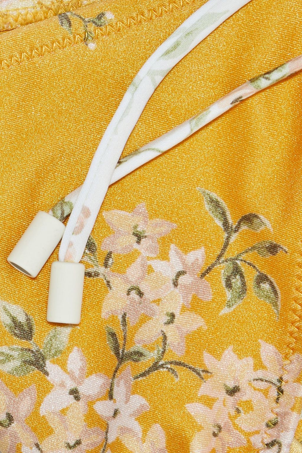 ZIMMERMANN Amelie floral-print and crocheted cotton triangle bikini