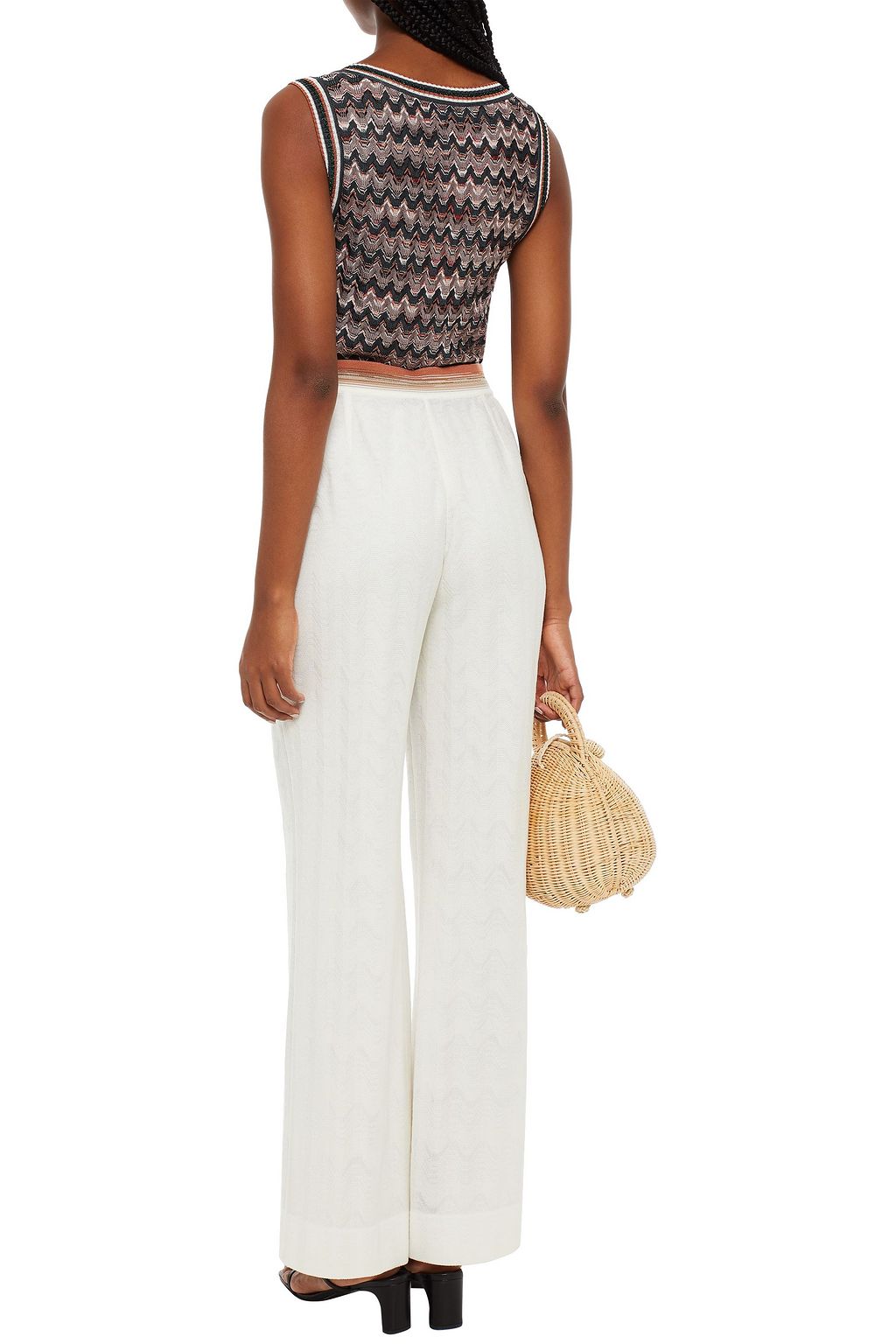MISSONI Jacquard-knit wool-blend straight-leg pants