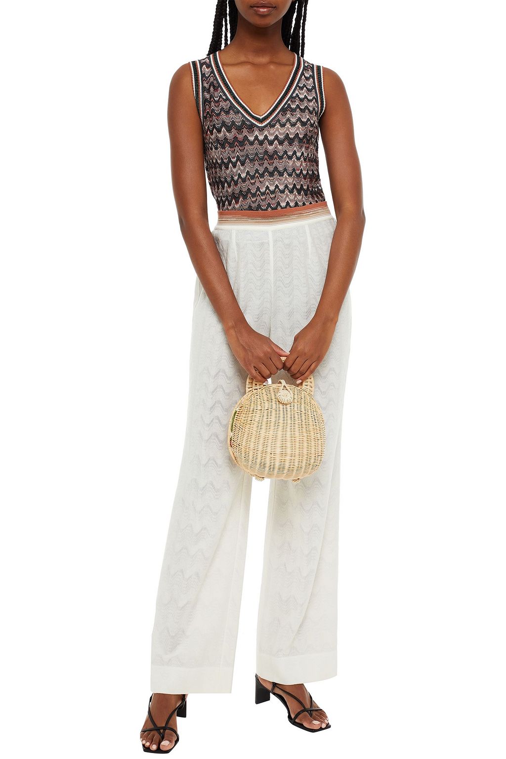 MISSONI Jacquard-knit wool-blend straight-leg pants