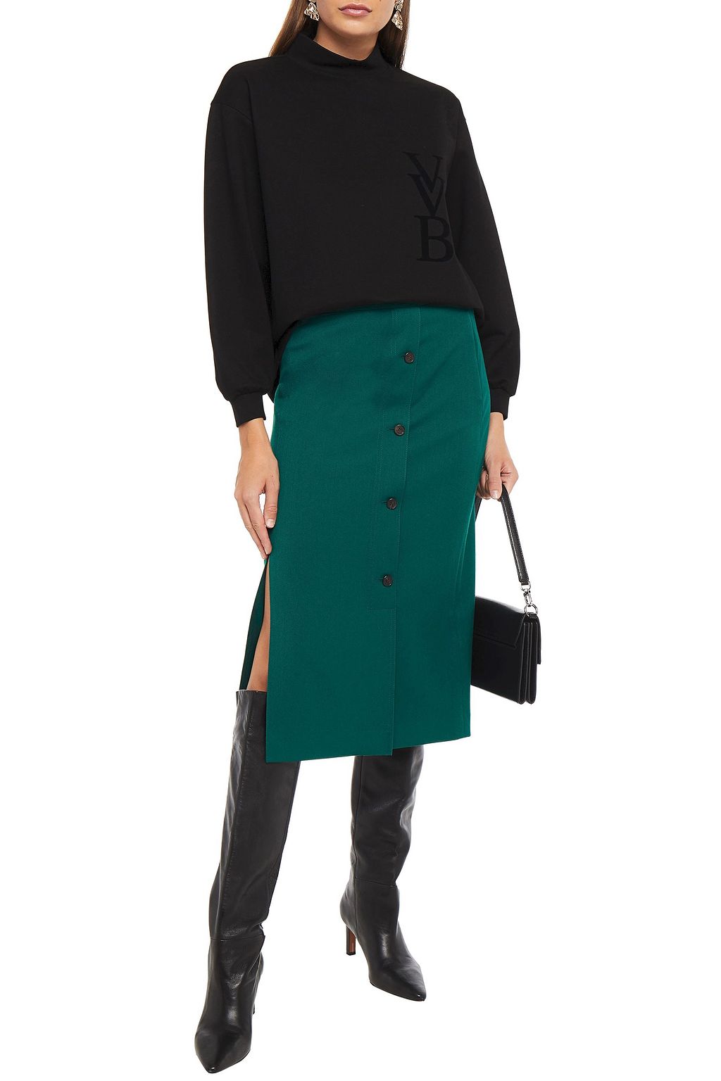 VICTORIA, VICTORIA BECKHAM Flocked ponte sweatshirt