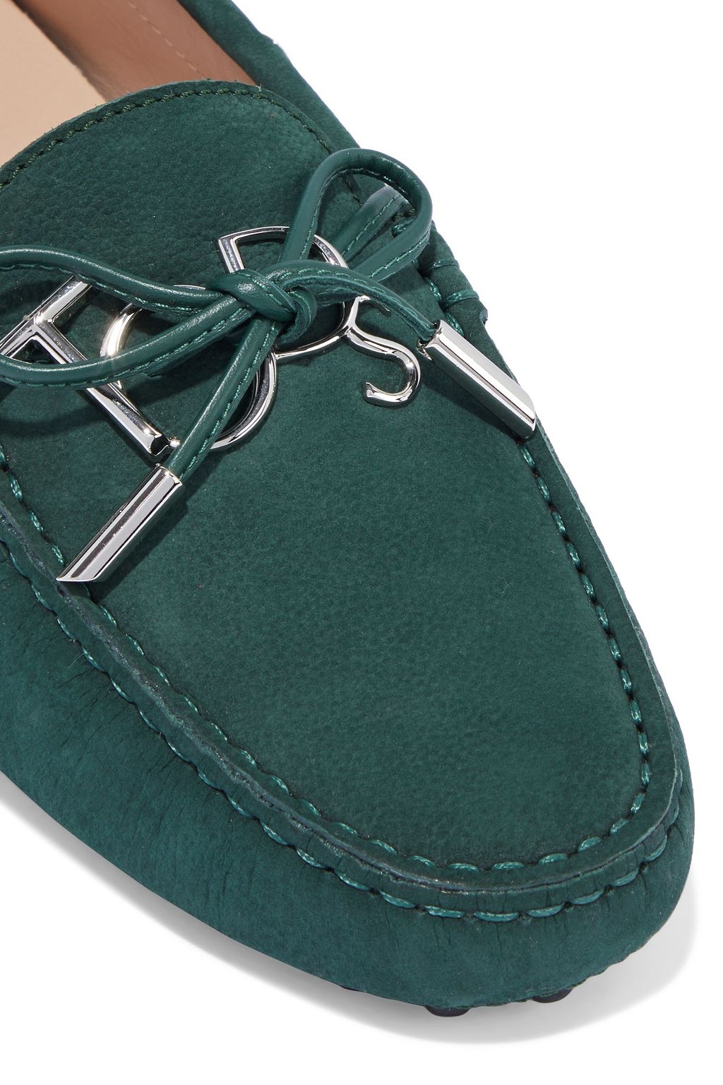 TOD'S Heaven logo-appliquéd nubuck loafers