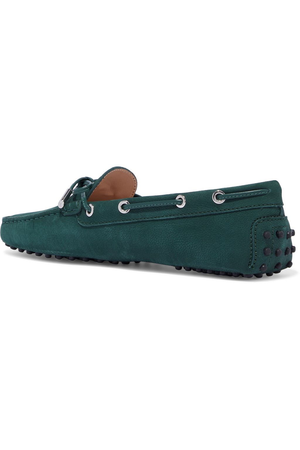 TOD'S Heaven logo-appliquéd nubuck loafers
