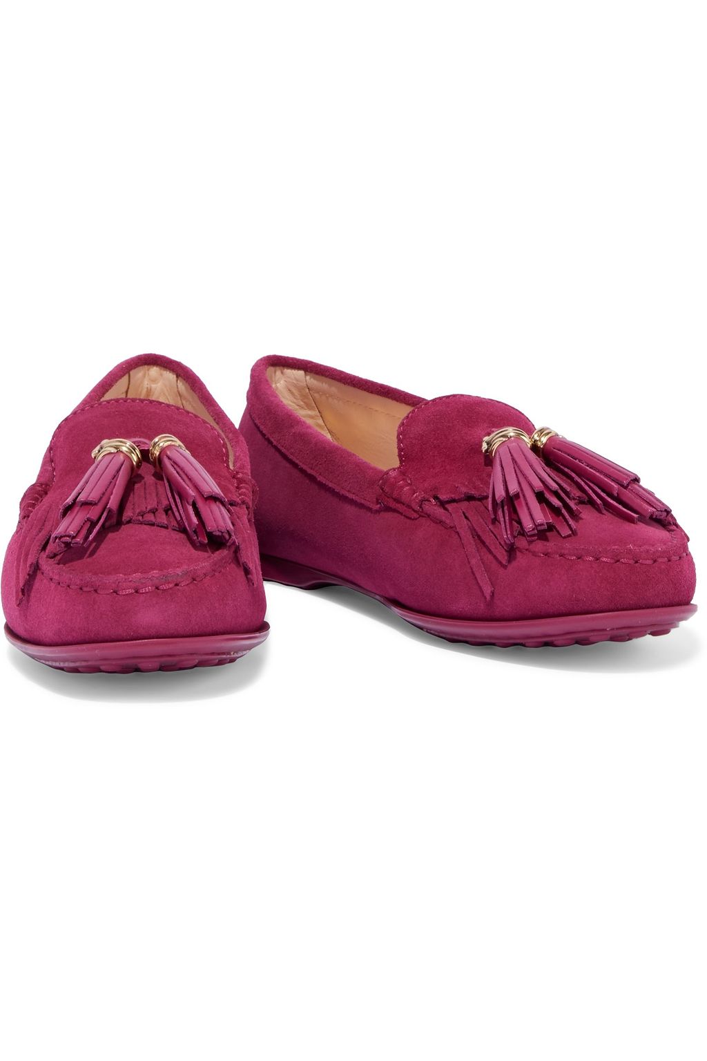 TOD'S حذاء لوفر "سيتي غومينو" من الشامواه مزيّن بشراشيب وبأهداب متدلية
