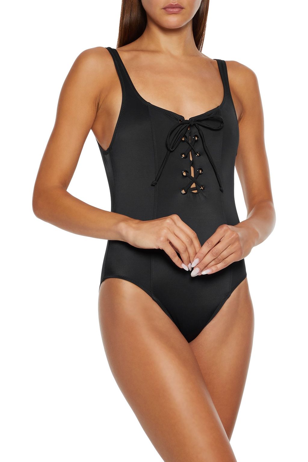 SOLID & STRIPED The Sophia lace-up swimsuit