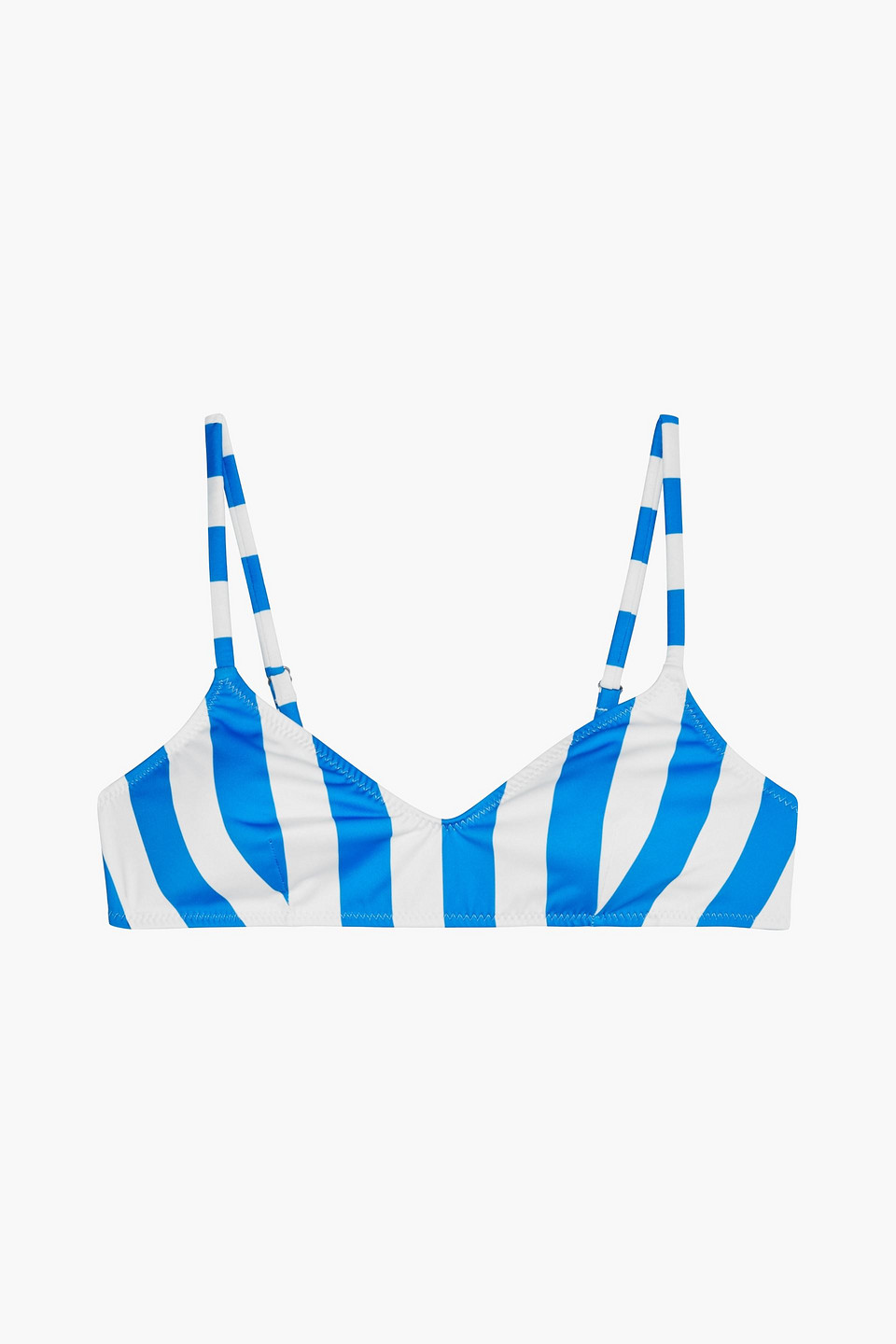 Solid & Striped The Rachel Bikini Top In Blue Sea Stripe In Azure