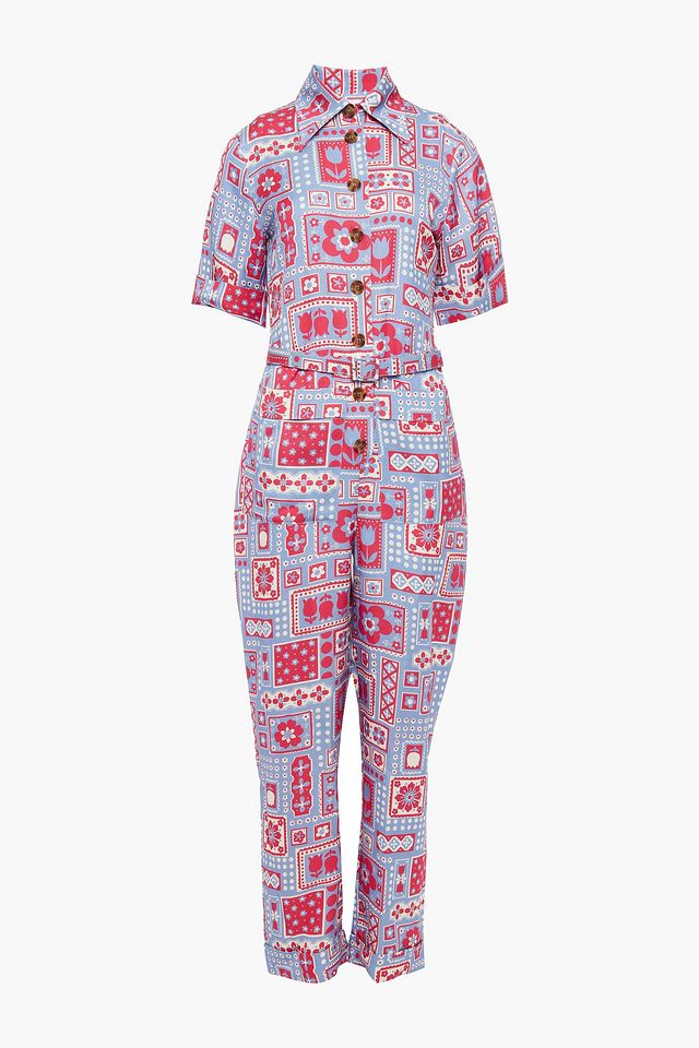 Honoka printed canvas jumpsuit