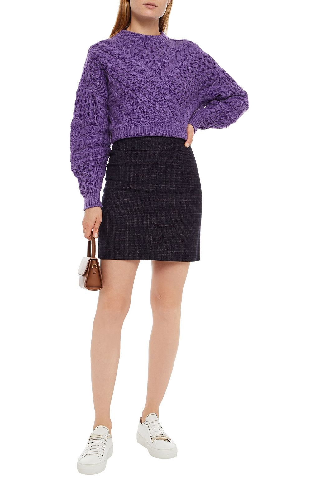 SEE BY CHLOÉ Checked cotton-blend twill mini skirt