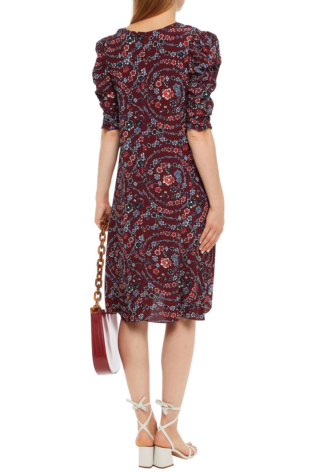 SEE BY CHLOÉ Gathered floral-print crepe dress